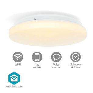 ios android f energiklasse ip44 k 6500 - 2700 lm 1820 mm 260 diameter runde hvid lig k til varm rgb wi-fi lys lofts smartlife nedis