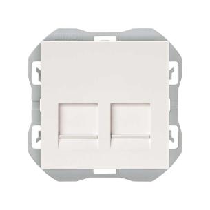 hvid mat g vl st og konnektor 6 cat med 2xrj45 dataudtag 270 simon