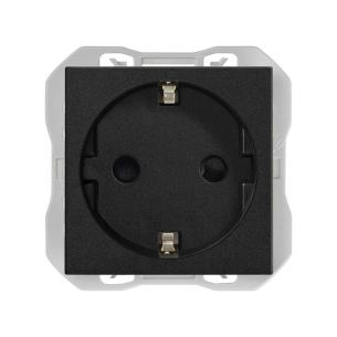 sort mat schuko jord 2-polet stikkontakt 270 simon