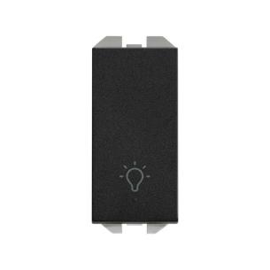 sort mat 230v - 10a symbol lys med trykkontakt smal 270 simon
