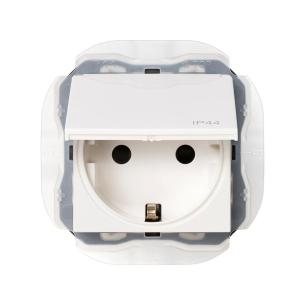 hvid mat g l med ip44 schuko jord 2-polet stikkontakt 270 simon