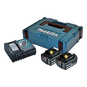 kuffert makpac lynlader 18v batterier li-ion 0ah 2x5 18v batteripakke makita