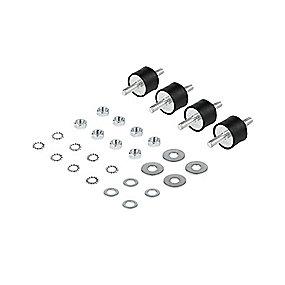 rustfri m8 mm 30x30x20 styk per kg 80 stk 4 s�t 1 vibrationsd�mpere