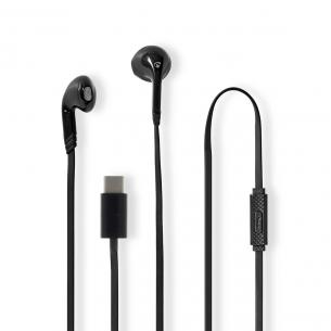 sort volumenkontrol mikrofon indbygget m 20 1 ngde kabell usb-c hovedtelefoner kablede