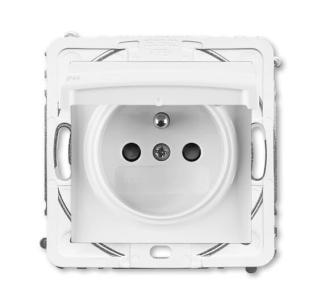 hvid blank pin-stikkontakt abb-basic55