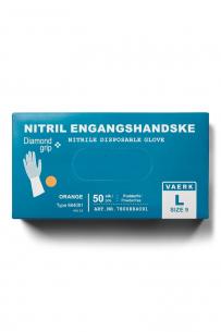 stk 50 pudderfri orange 8 str diamond engangshandske nitril