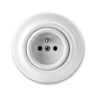 decento 250v 16a hvid glans stikkontakt jord pin