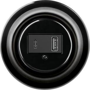 decento sort glans usb-c usb-a oplader usb dobbelt
