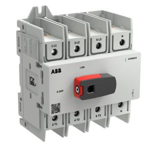 ndtag knoph monteret direkte inklusiv montage din-skinne bund 22 ac 415v ved 80a 4-polet ot80g3-4bsn2 lastafbryder plus ot