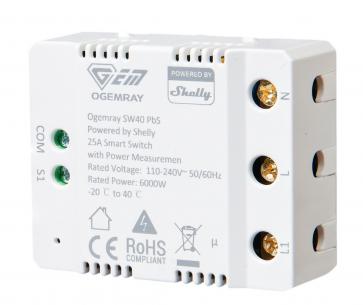 shelly by powered - ling effektm med rel smart faset 1 - 25a relay smart ogemray