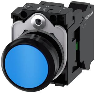 1nr knap bl plast rund 22mm trykknap
