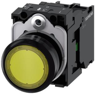 230v 1no gul pla rund 22mm lys trykknap
