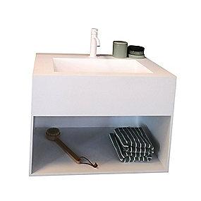 70cm hylde med h�ndvask trento qube kriss