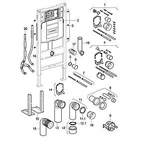 objekt type 12cm indbygningscisterne sigma med 112cm wc-element duofix geberit