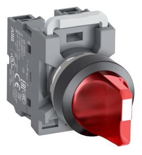 v 690 - 1nc no 1 - plastik sort - led med - d r - greb kort - kiptryk - 2-position drejeomskifter- m2ss1-41r-11