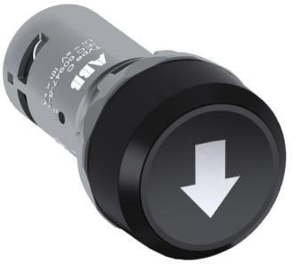 v 300 - 1no down- arrow markering med - plastik sort - led uden - sort - lavt - kiptryk - trykknap - -compact trykknap cp9-1036