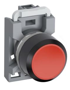 690v - 1nc 1no - plastik sort - led uden - d r - lavt - kiptryk - trykknap mp1-40r-11