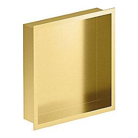 firkantet overflade pvd messing b�rstet i brus til indbygningshylde zen damixa