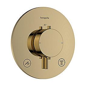 pvd guld-optik pol udtag 2 til rring afsp med termostatarmatur s comfort ecostat hansgrohe