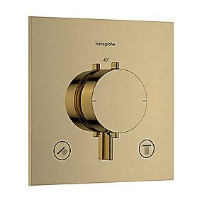 pvd guld-optik pol udtag 2 til rring afsp med termostatarmatur e comfort ecostat hansgrohe