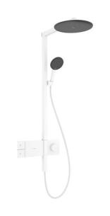 hvid mat comf showers ecosmart 1jet 300 showerpipe s alive raindance hansgrohe