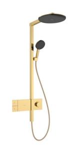 pvd guld-optik pol c showers ecosmart 1jet 300 showerpipe s alive raindance hansgrohe