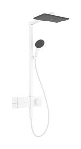 hvid mat comf showers ecosmart 1jet 340 210 showerpipe q alive raindance hansgrohe