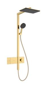 pvd guld-optik pol showers ecosmart 1jet 340 210 showerpipe q alive raindance hansgrohe