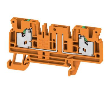 20a 500v 5mm2 2 tilslutninger vandrette 2 med in snap skilleklemme orange