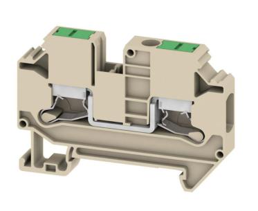 1000v 41a 6mm2 tilslutninger vandrette 2 in snap gennemgangsklemme beige