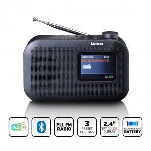 sort farvedisplaybatteri bluetooth med fm-radio dab rbar b