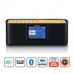 sort batteri genopladeligt bluetooth farvedisplay 4 2 med fm dab