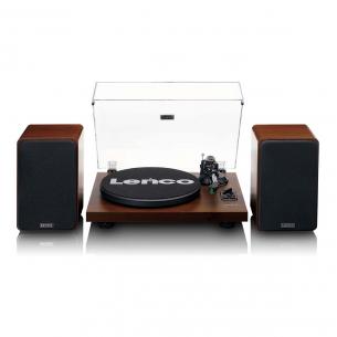walnut speakers 2x30w and bluetooth amplifier built-in with turntable lenco