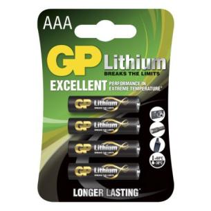 4-pak 24lf batteri lithium aaa gp