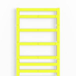 vertical and horizontal neutral characters printed yellow marking terminal