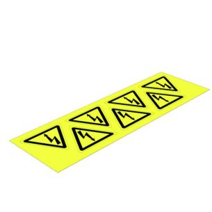 c 80 -29 yellow webbing fibre acrylic-coated triangle in flash lightning symbols characters printed mm 50 width marking device