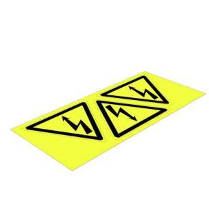 c 80 -29 yellow webbing fibre acrylic-coated triangle in flash lightning symbols characters printed mm 100 width marking device