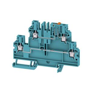 2 levels of number 4 connections of number v 500 a 28 mm2 4 blue connection screw terminal test-disconnect