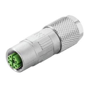screwed yes connection shield plugged ip67 8 poles of number connection displacement insulation x-coded m12 customisable field plug round