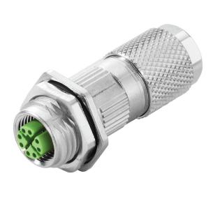 screwed yes connection shield plugged ip67 8 poles of number connection displacement insulation x-coded m12 customisable field plug round