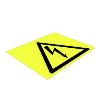 c 80 -29 yellow webbing fibre acrylic-coated triangle in flash lightning symbols characters printed mm 200 width marking device