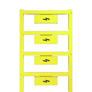 horizontal neutral characters printed yellow black marking terminal