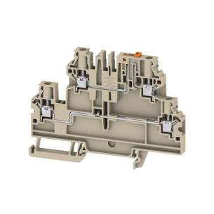 2 levels of number 4 connections of number v 500 a 28 mm2 4 beige dark connection screw terminal test-disconnect