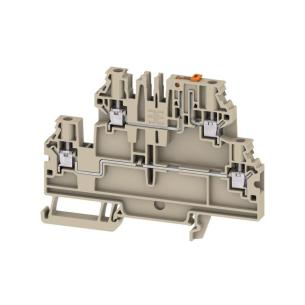 2 levels of number 4 connections of number v 500 a 28 mm2 4 beige dark connection screw terminal test-disconnect