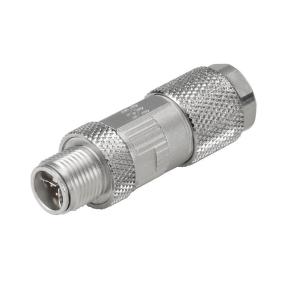 screwed yes connection shield plugged ip67 8 poles of number connection displacement insulation x-coded m12 customisable field plug round
