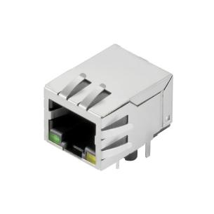 assembly manual tray nickel over gold yes led yes shielding connection solder tht 5 cat jack modular rj45 connector pcb
