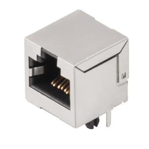 tray nickel over gold no led yes shielding connection solder tht 6 cat jack modular rj45 connector pcb