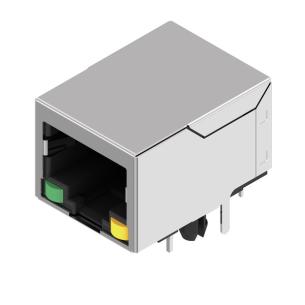 assembly manual tray nickel over gold yes led yes shielding connection solder thr tht 5e cat jack modular rj45 connector pcb