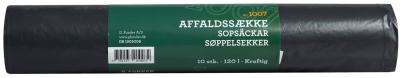 kvalitet kraftig - rulle pr poser 10 liter 120 sort kke affaldss