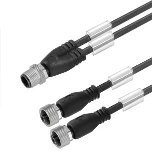r to similar black straight socket 2x straight pin cabling twin m 5 1 3 m12 m12 line connecting assembled cable adaptor sensor-actuator